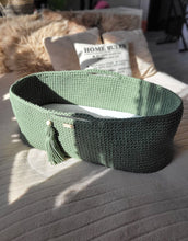 Load image into Gallery viewer, Pistachio Crochet Moses Basket with stand