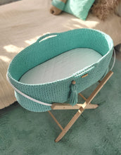 Load image into Gallery viewer, Mint Crochet Moses Basket without stand