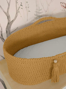 Honey Yellow Crochet Moses Basket without stand