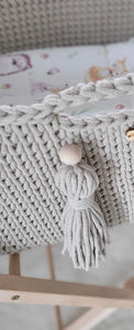 Light Beige Crochet Moses Basket without stand
