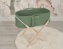 Load image into Gallery viewer, Pistachio Crochet Moses Basket with stand