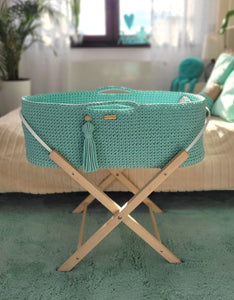 Mint Crochet Moses Basket without stand
