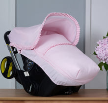 Load image into Gallery viewer, Pink Pique Car Seat set extra ruffle