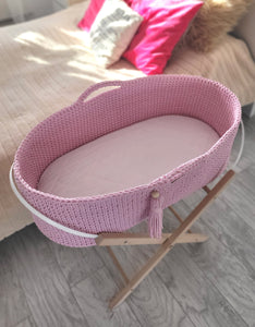 Pink Crochet Moses Basket without stand