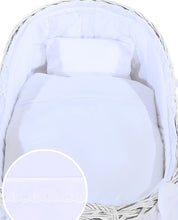 Load image into Gallery viewer, White Bow Wicker Bassinet