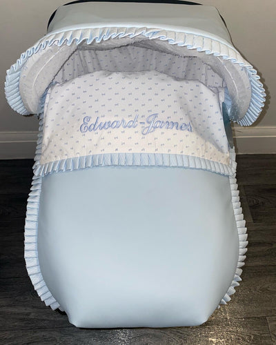 Custom Extra Ruffle Pompas Plumeti leatherette Car Seat Set *Various Colours*