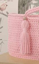 Load image into Gallery viewer, Pink Crochet Moses Basket without stand