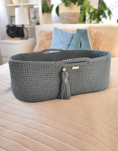 Load image into Gallery viewer, Laurel Crochet Moses Basket with stand