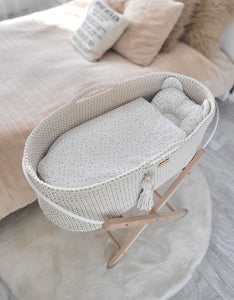 Cream Crochet Moses Basket without stand