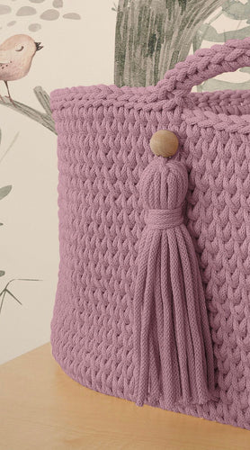 Lavender Crochet Moses Basket without stand