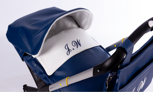 Navy Pompas leatherette Car Seat Set