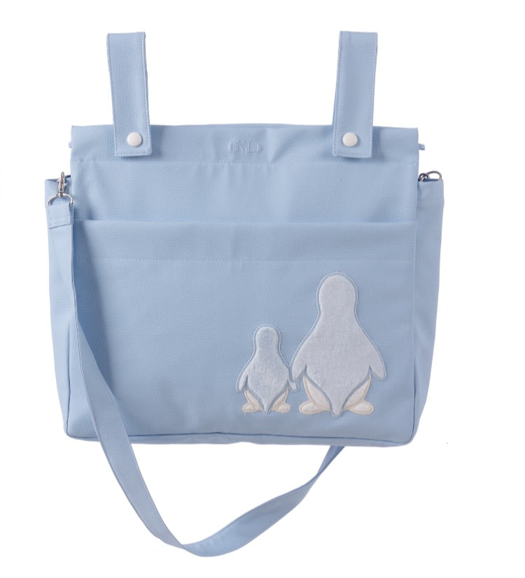Blue Faunia leatherette strap bag