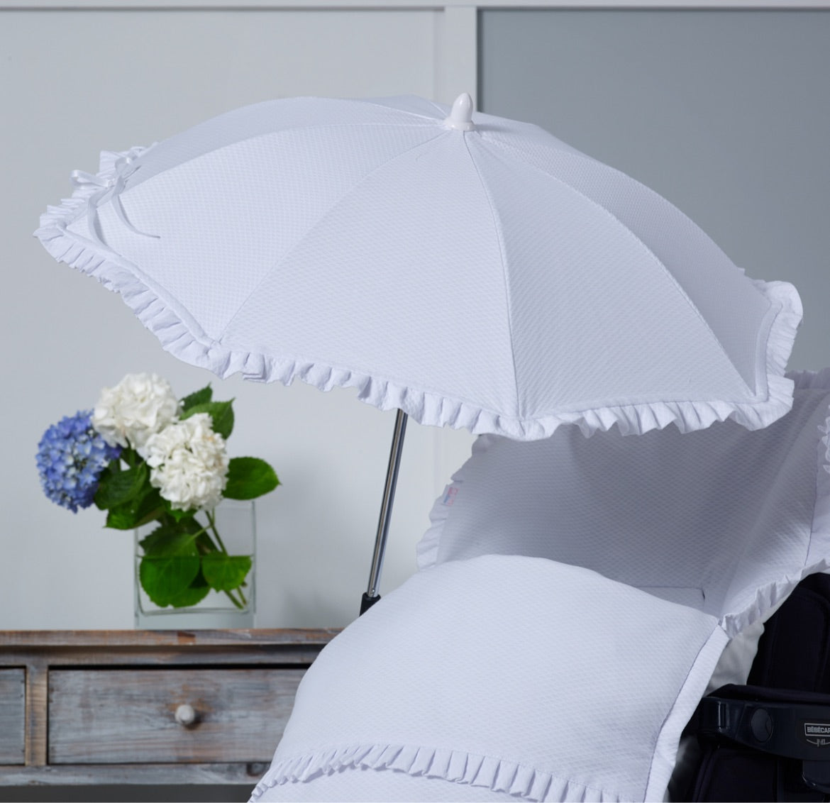 White hotsell pram parasol