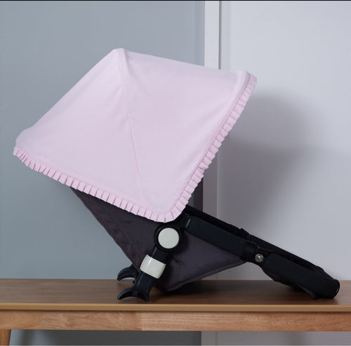 Pink Pique Pram Hood