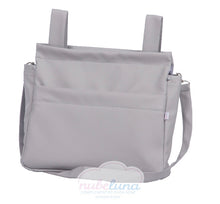 Load image into Gallery viewer, Pompas White leatherette pram bag