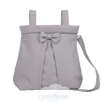 Load image into Gallery viewer, Pompas Grey leatherette bow bag
