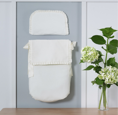 Cream Pique Carrycot Apron/Nest