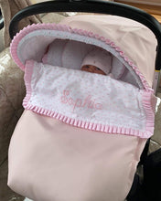 Load image into Gallery viewer, Custom Ruffle Pompas Plumeti leatherette Car Seat Set *Various Colours*