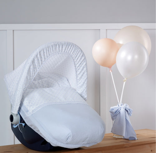 Blue Plumeti Car Seat Set