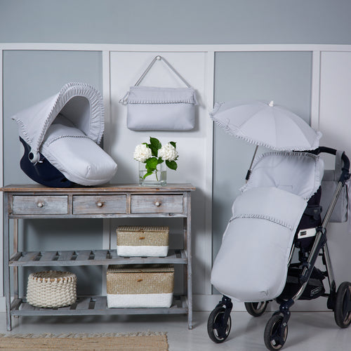 Grey Pique Pram footmuff