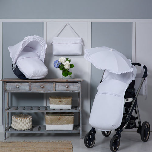 White Pique Pram footmuff