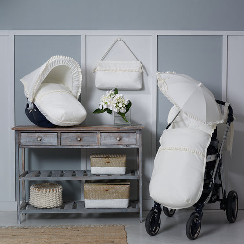 Cream Pique Pram footmuff