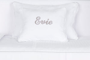 White Bianca Spanish Pillow 22x44cm