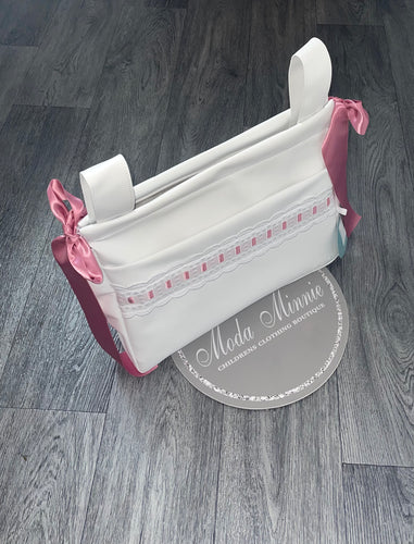 Artenas White Leatherette Pram Bag