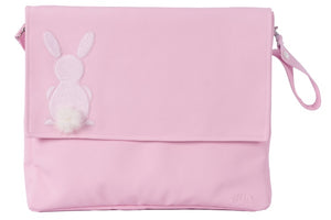 Pink Faunia leatherette lid bag