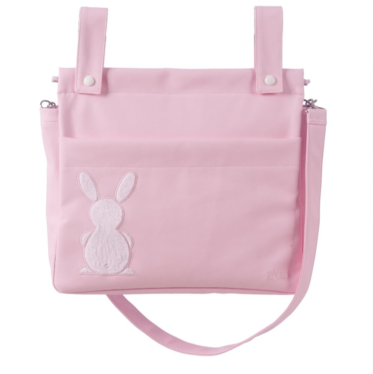 Pink Faunia leatherette strap bag