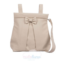 Load image into Gallery viewer, Pompas Camel leatherette bow bag