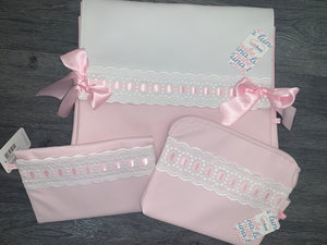Pink Artenas leatherette lid bag