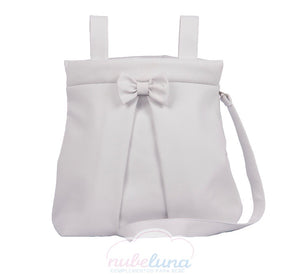 Pompas White leatherette bow bag